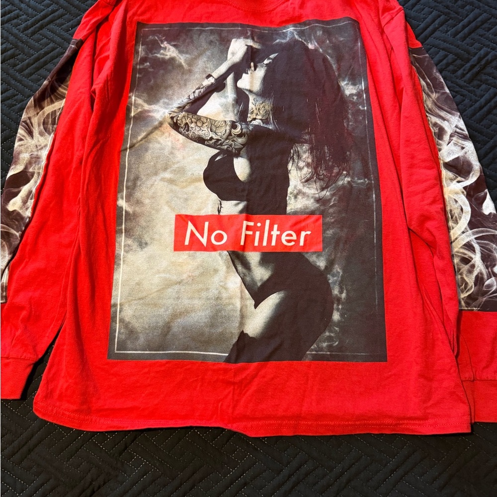 Red Graphic Long Sleeve Shirt